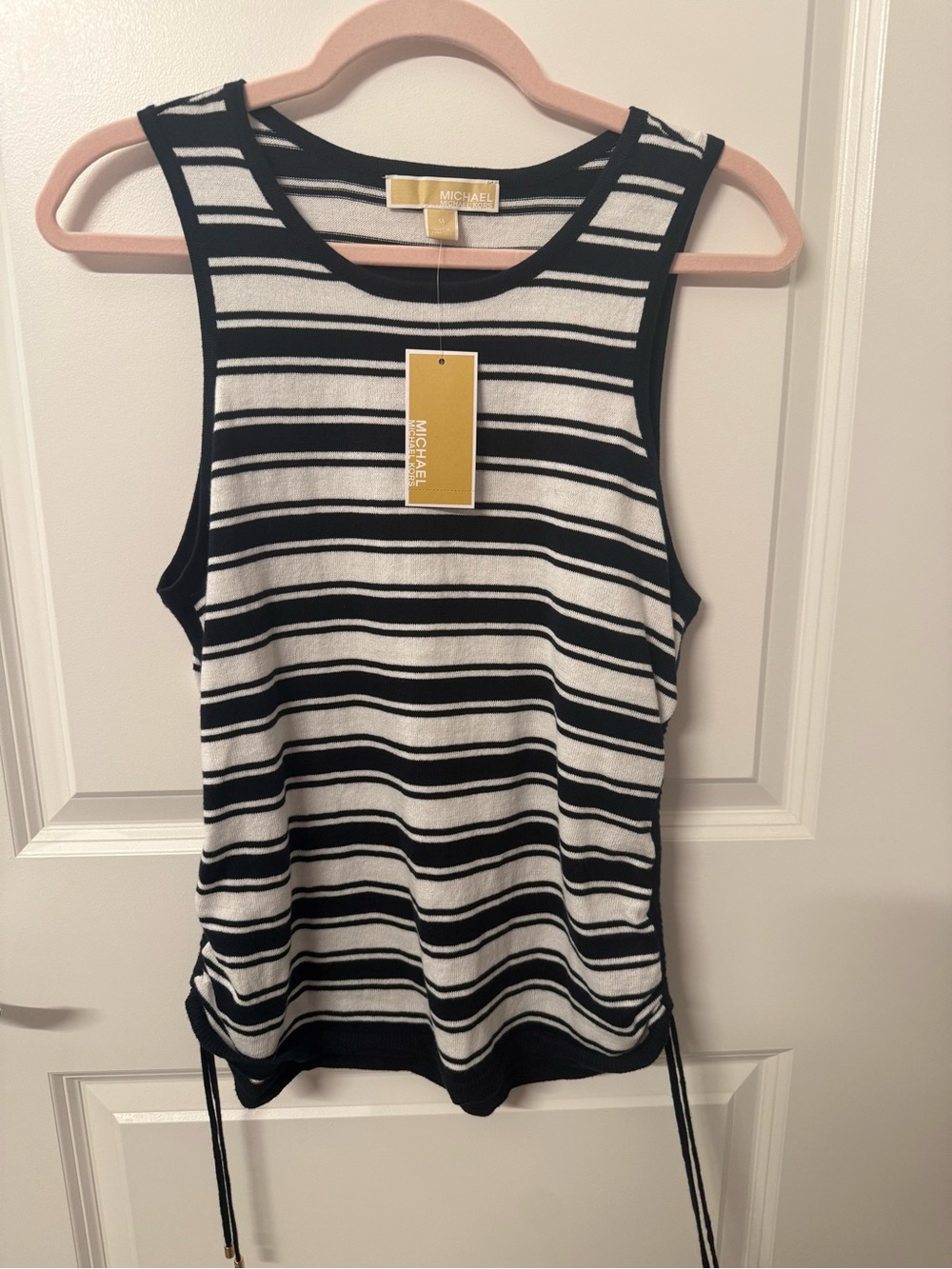 Michael Kors Blue & White Striped Tank Top-Admiral